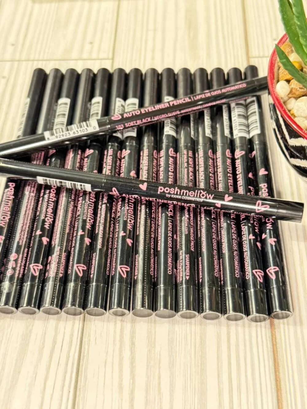 Poshmellow Auto Eyeliner Pencil Waterproof Smudge Proof Jet Black Soft Black